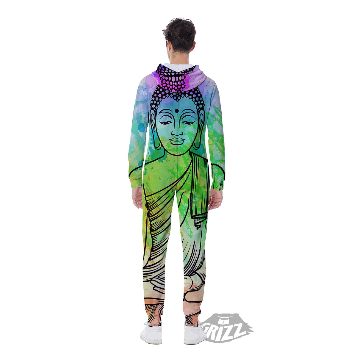 Buddha Reggae Print Men's Jumpsuit-grizzshop