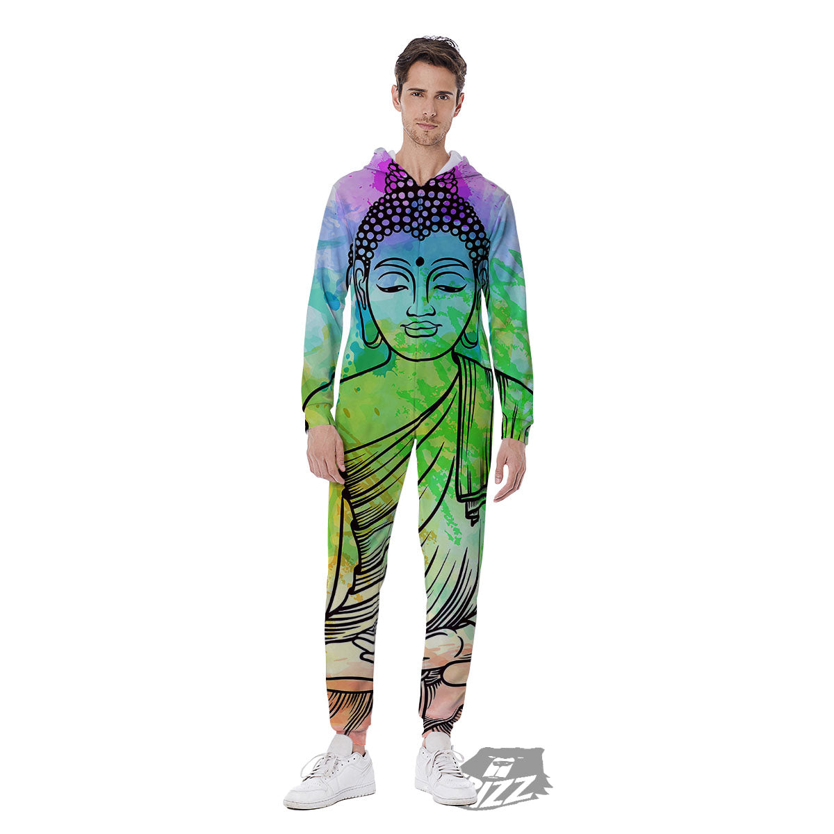 Buddha Reggae Print Men's Jumpsuit-grizzshop