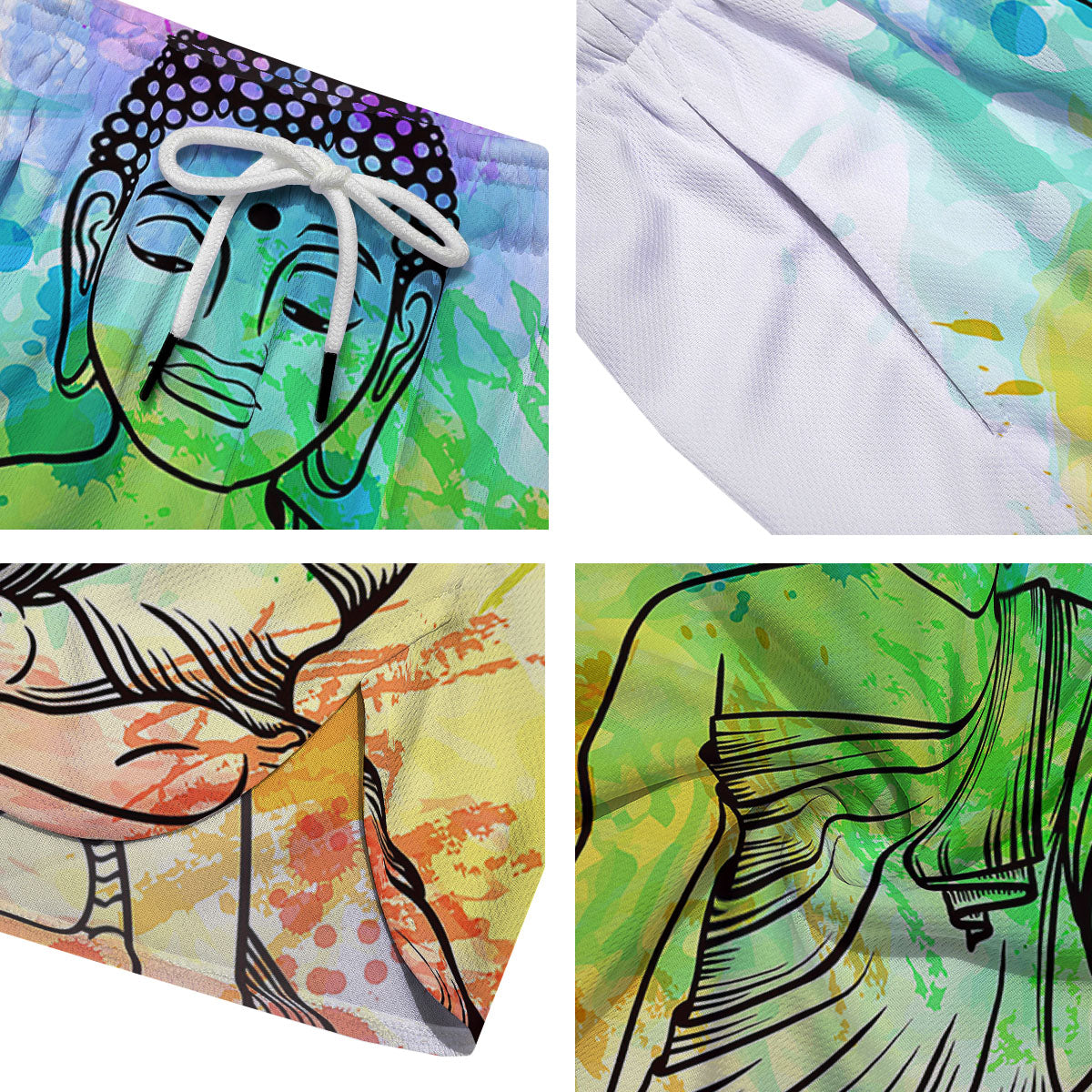 Buddha Reggae Print Men's Running Shorts-grizzshop