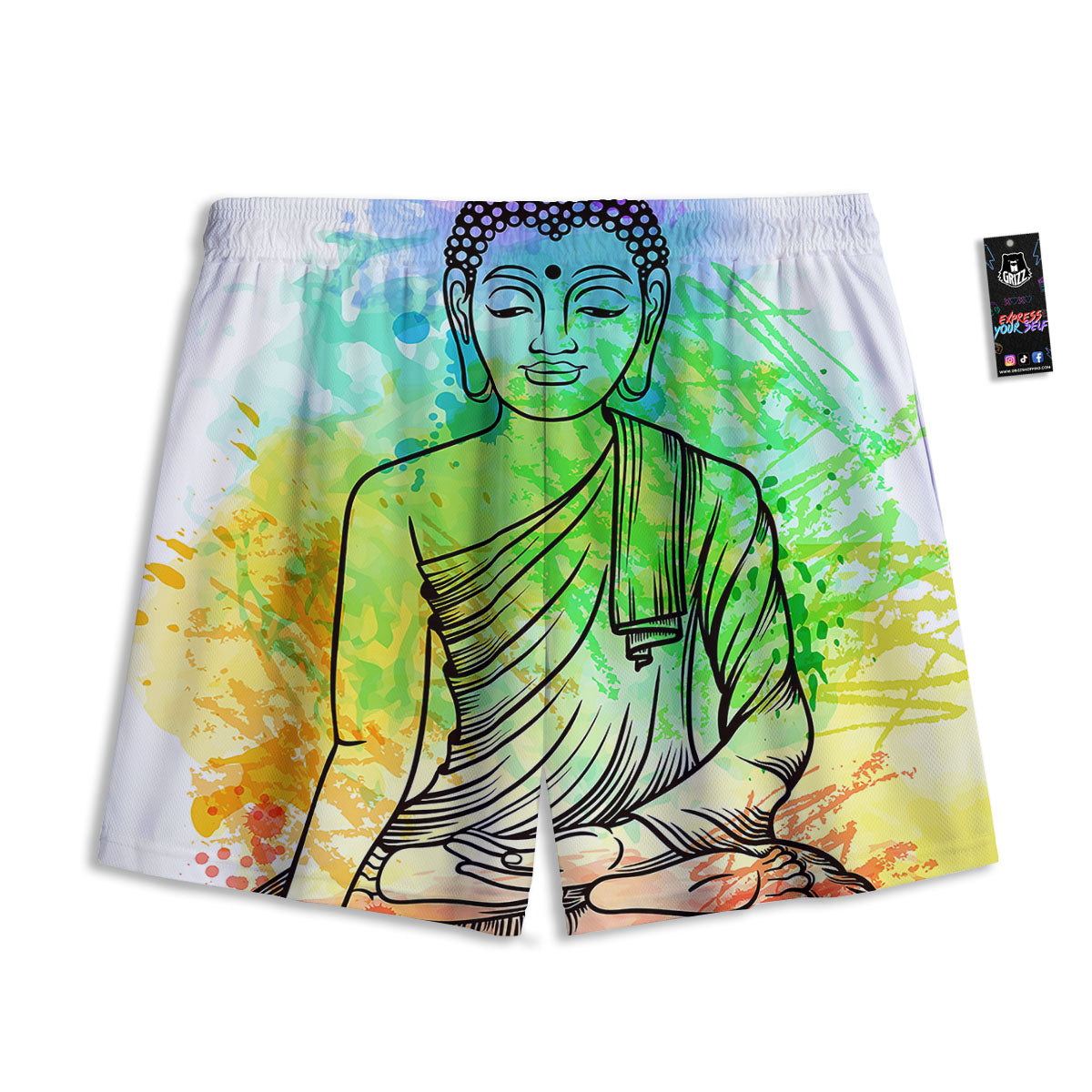 Buddha Reggae Print Mesh Shorts