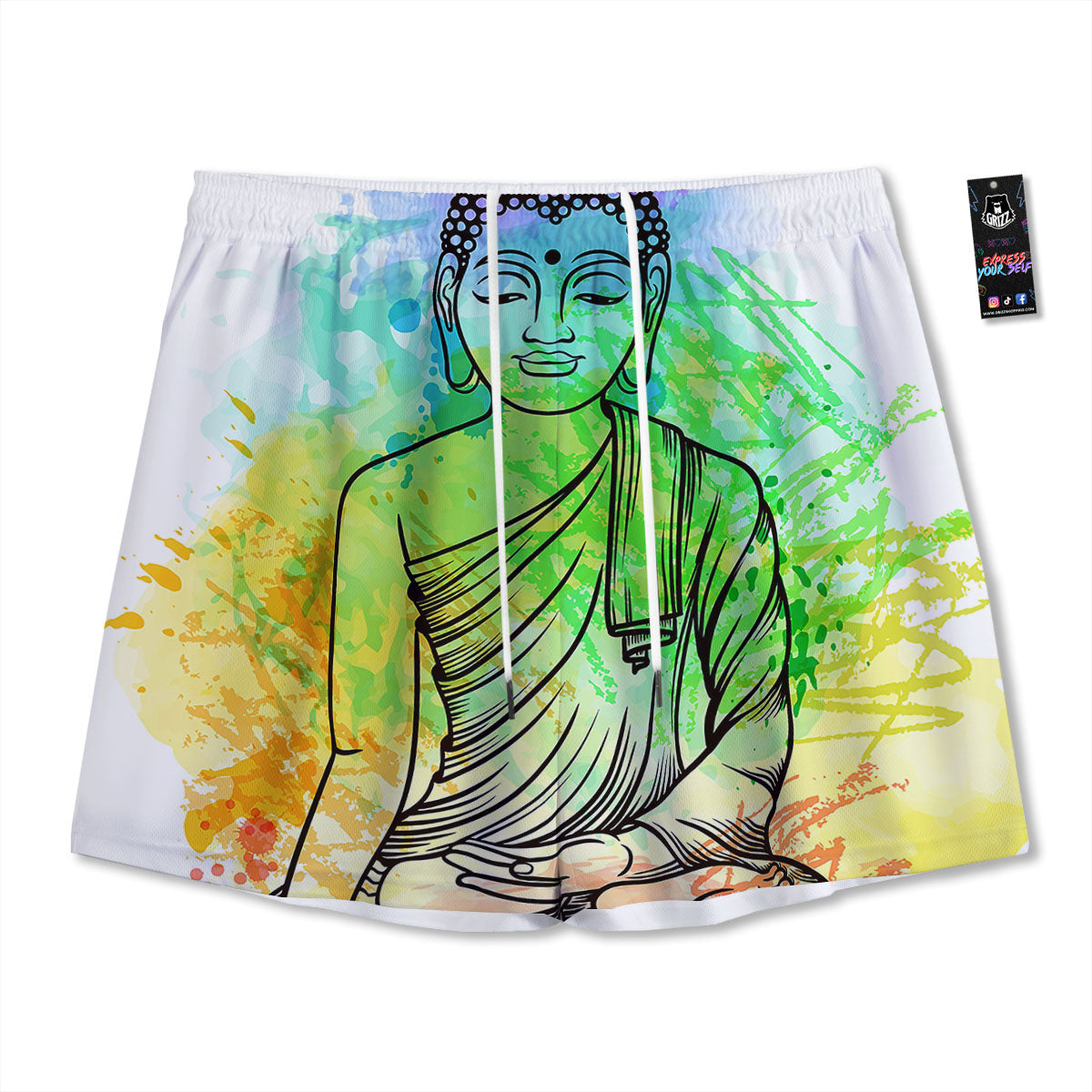 Buddha Reggae Print Mesh Shorts