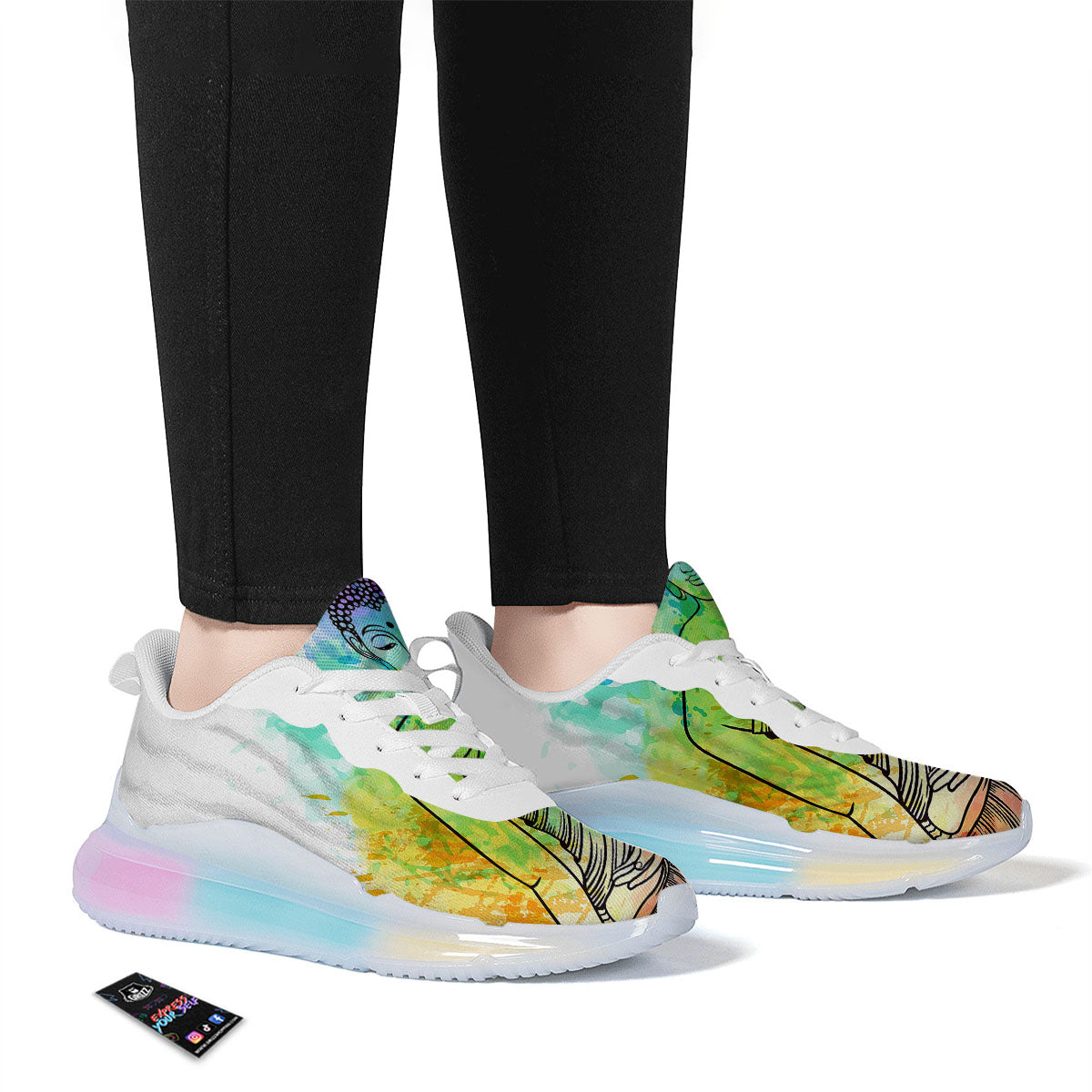 Buddha Reggae Print Running Sneakers-grizzshop