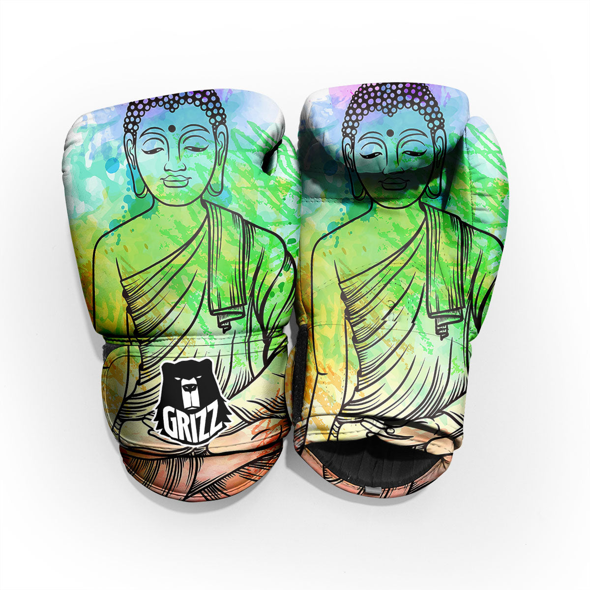 Buddha Reggae Print Sparring Gloves-grizzshop