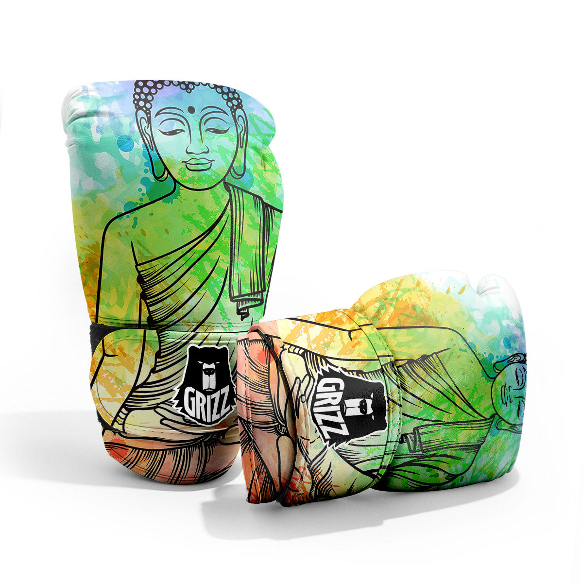 Buddha Reggae Print Sparring Gloves-grizzshop