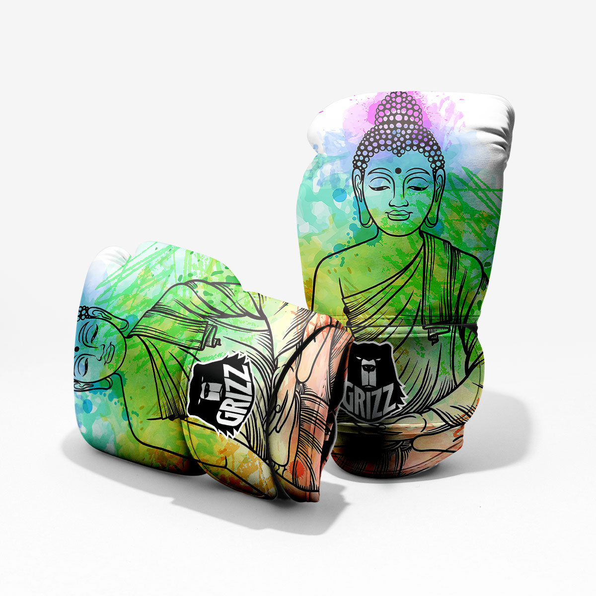 Buddha Reggae Print Sparring Gloves-grizzshop