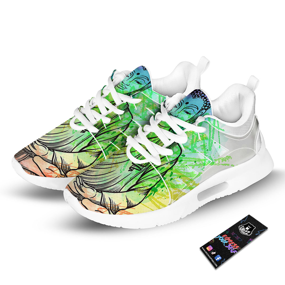 Buddha Reggae Print Tennis Shoes-grizzshop
