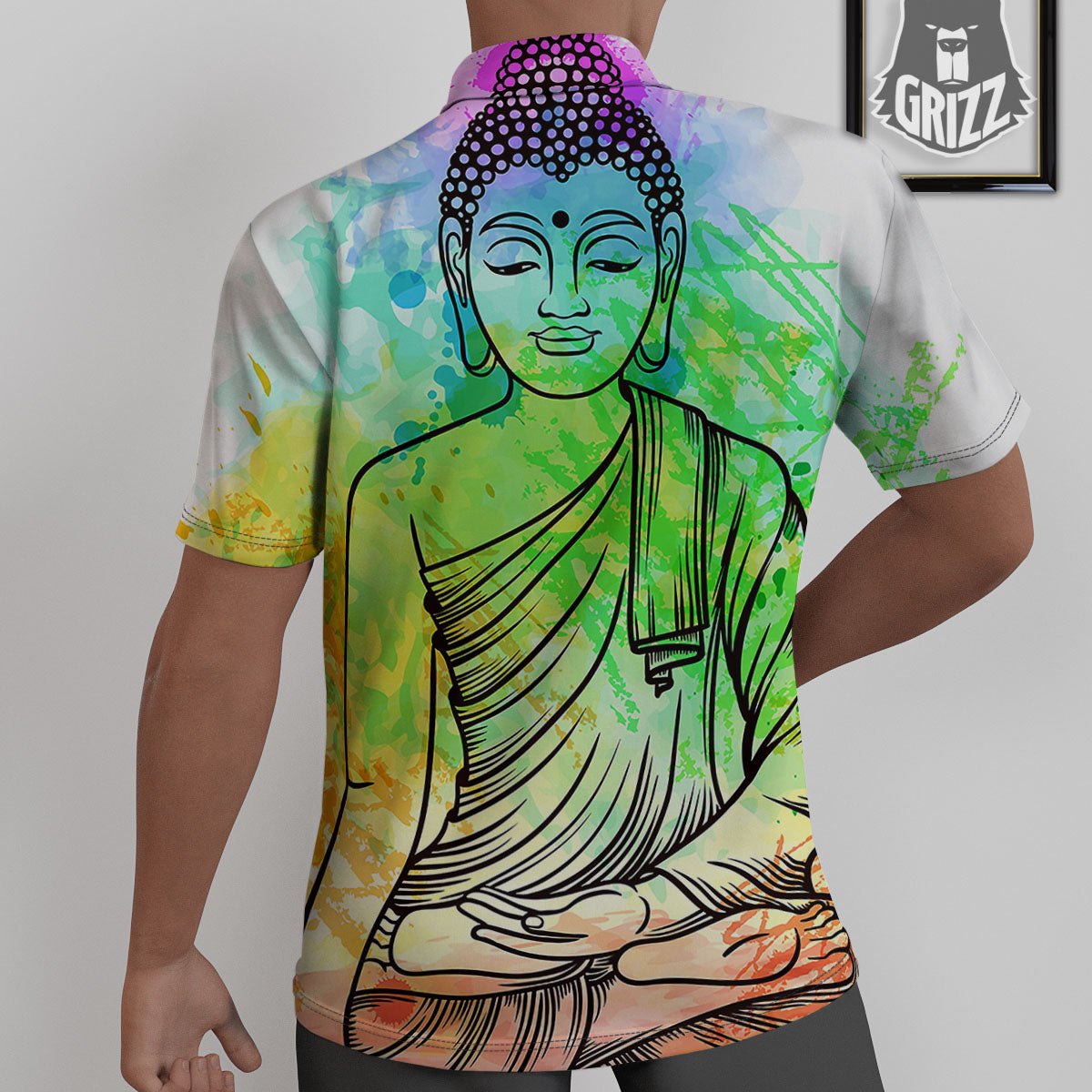 Buddha Reggae Print Untucked Shirts-grizzshop