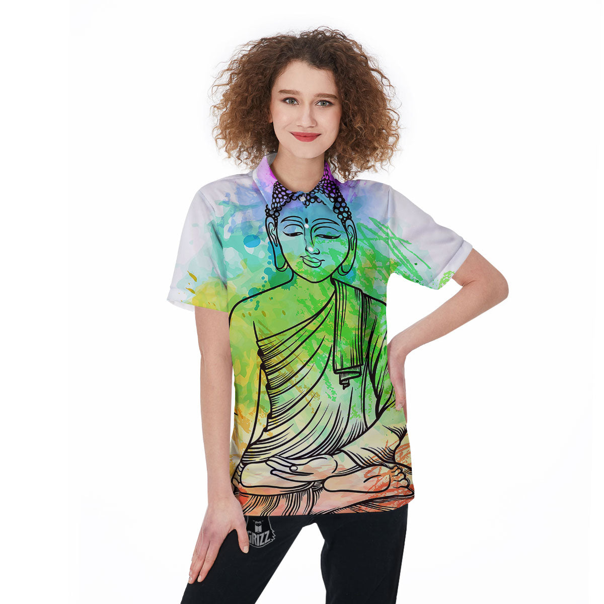 Buddha Reggae Print Women's Golf Shirts-grizzshop