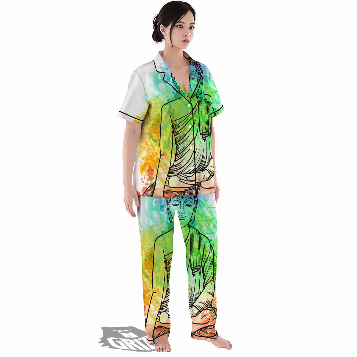 Buddha Reggae Print Women's Pajamas Set-grizzshop