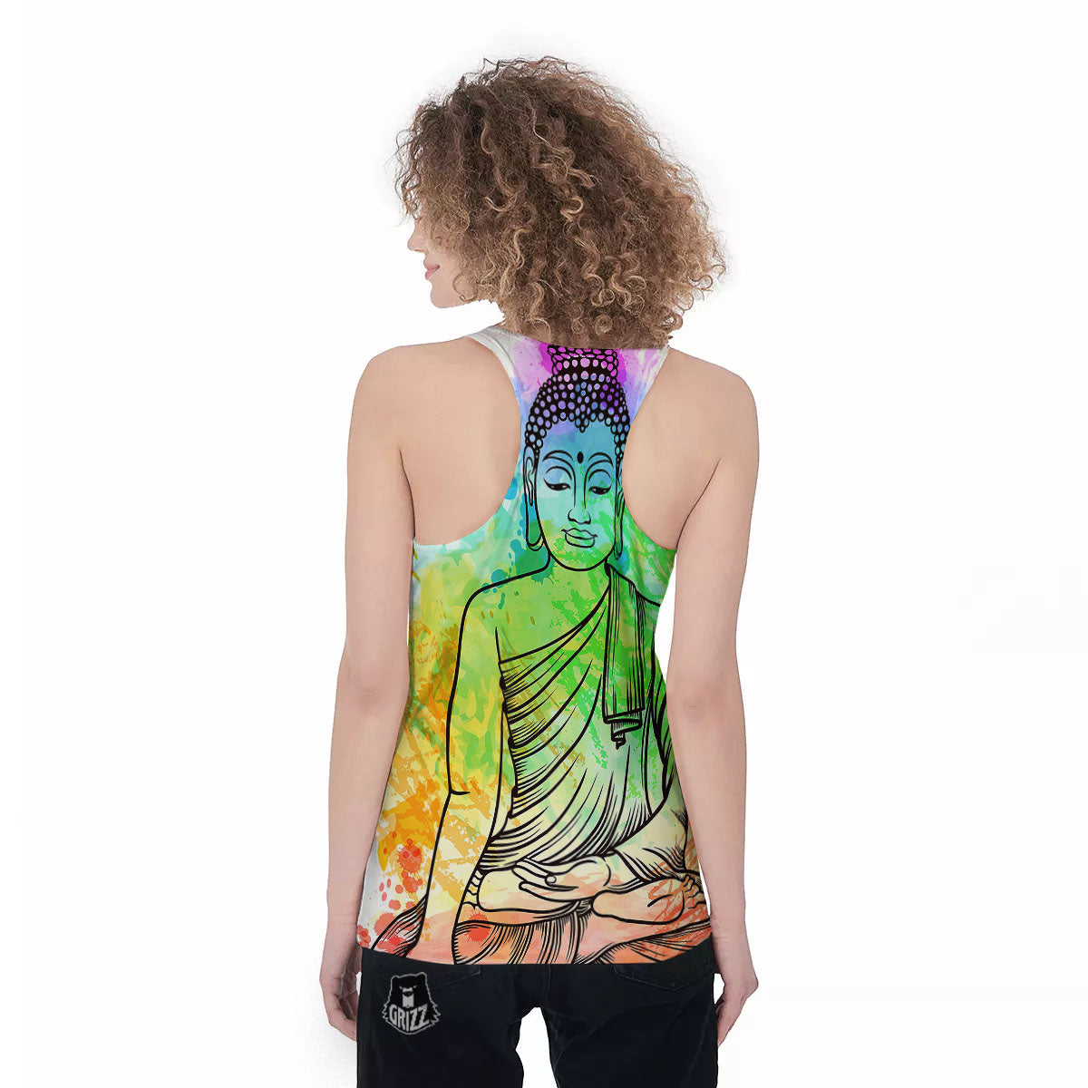 Buddha Reggae Print Women's Racerback Tank Top-grizzshop