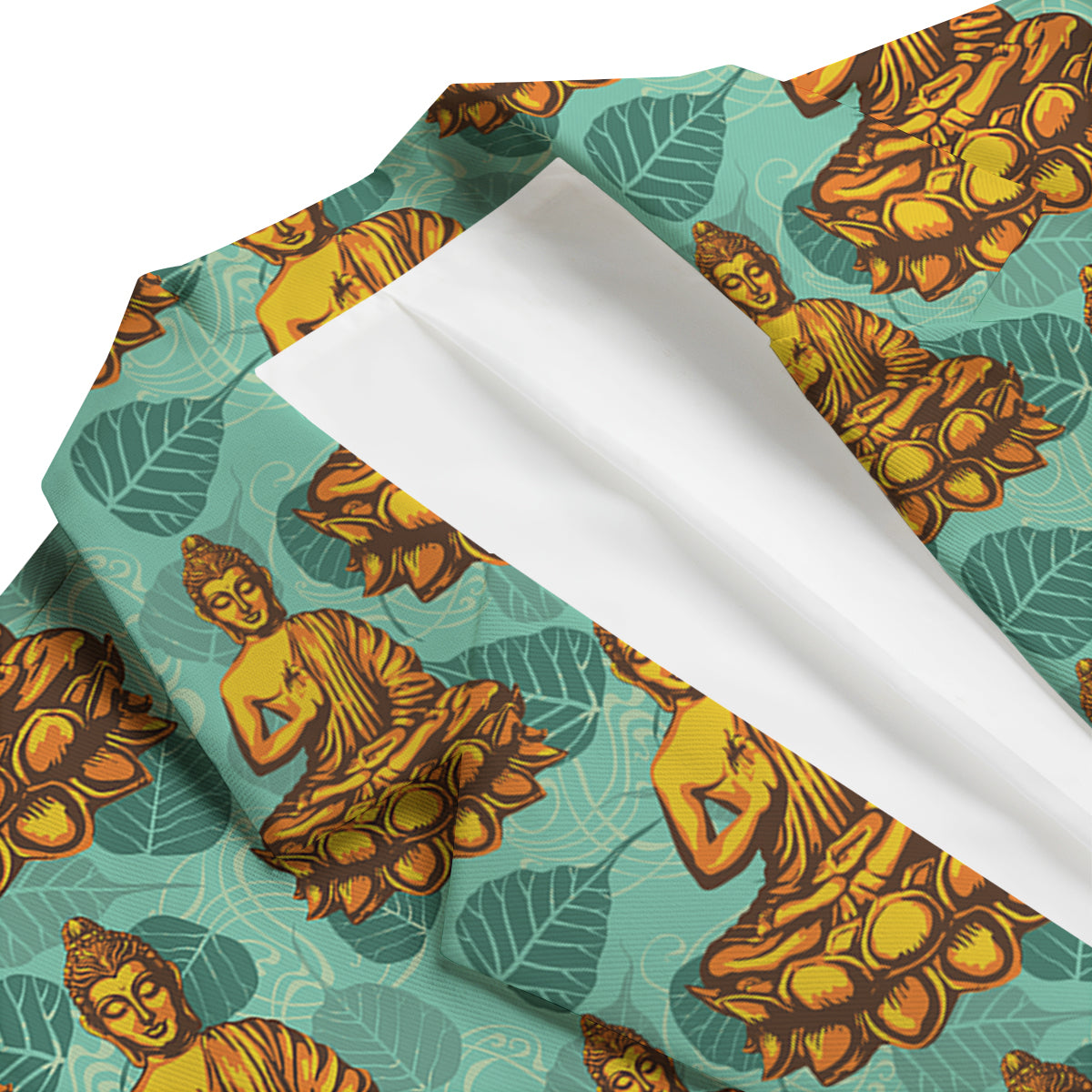 Buddha Sits On The Leaf Print Pattern Men's Blazer-grizzshop