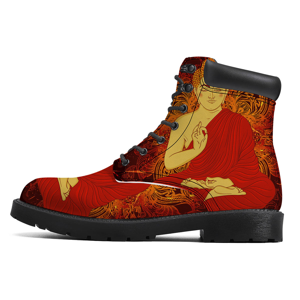 Buddha Statue Vintage Print Boots-grizzshop