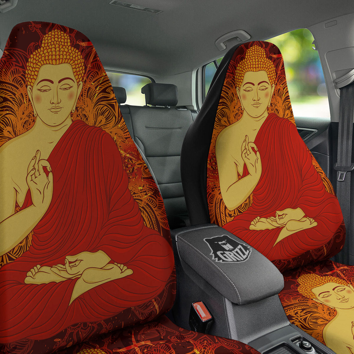 Buddha Statue Vintage Print Car Seat Covers-grizzshop