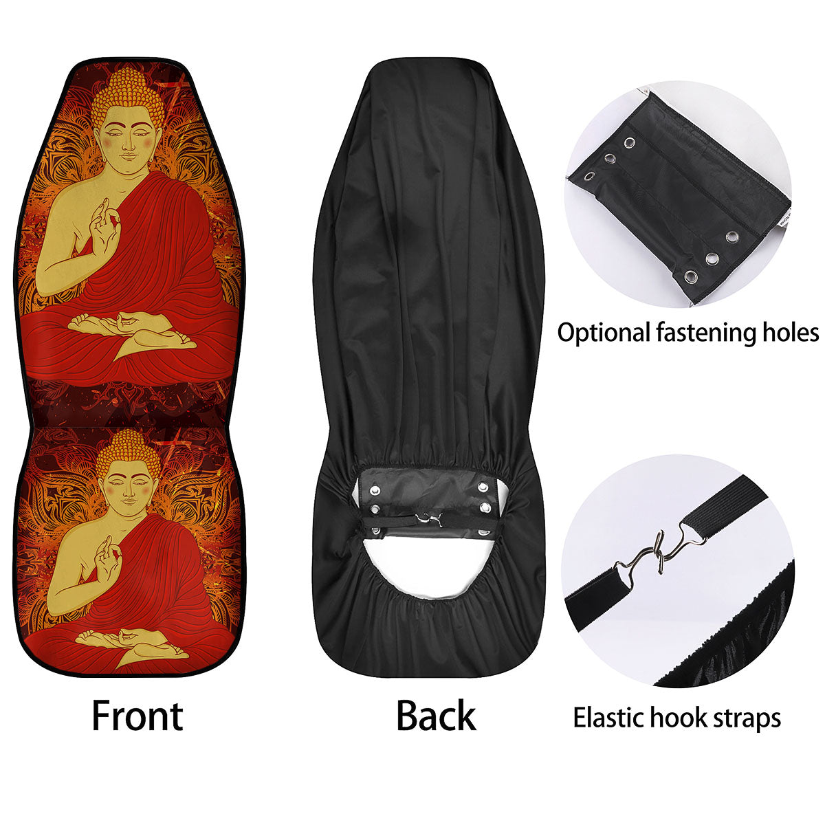 Buddha Statue Vintage Print Car Seat Covers-grizzshop