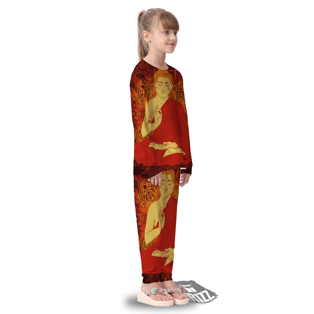 Buddha Statue Vintage Print Kid's Pajamas-grizzshop
