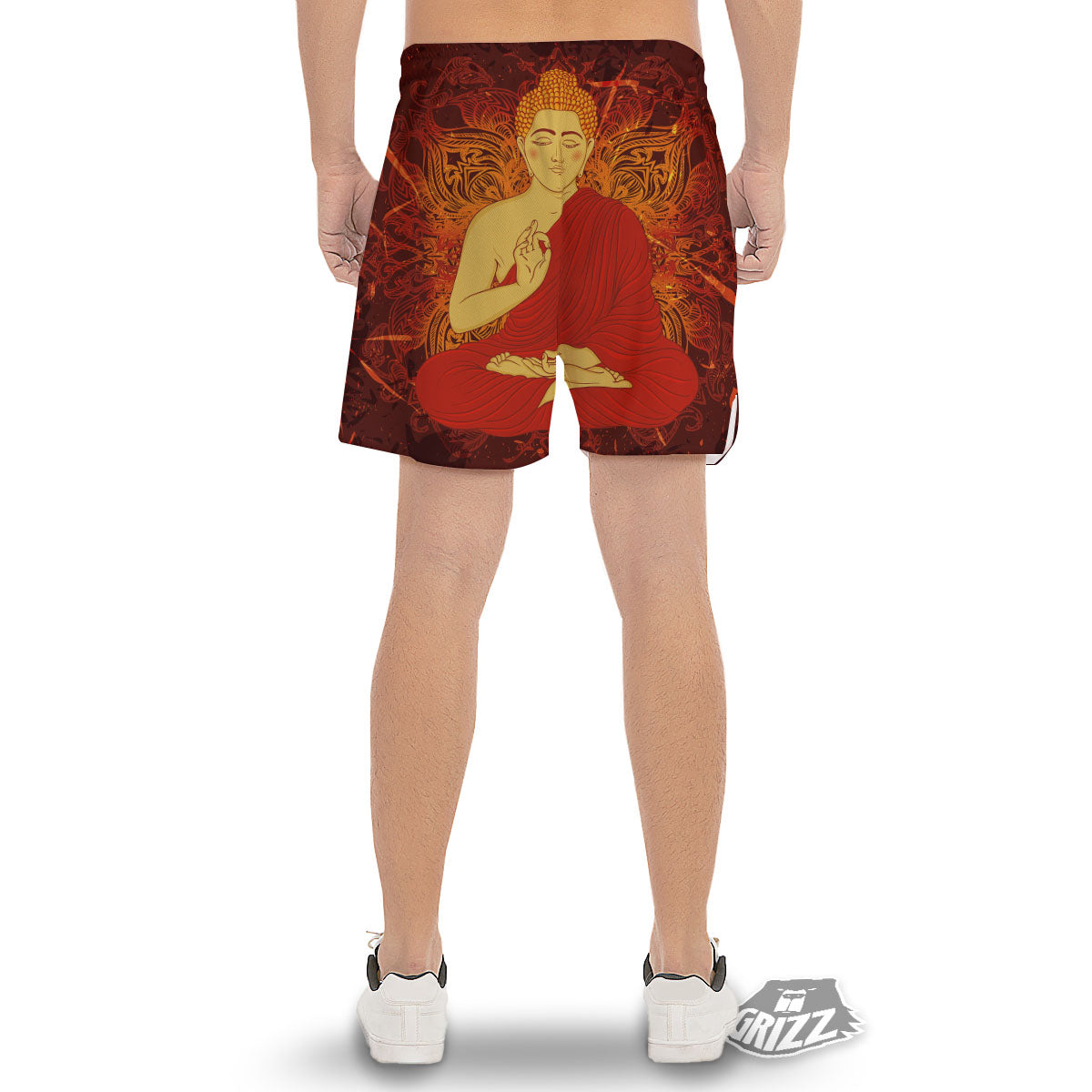 Buddha Statue Vintage Print Men's Gym Shorts-grizzshop