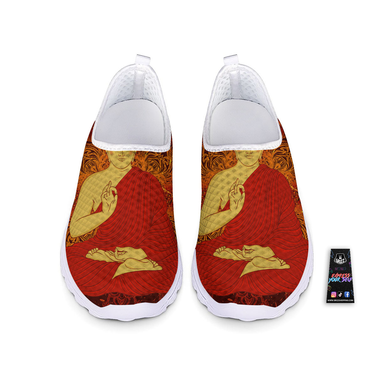 Buddha Statue Vintage Print Nurse Shoes-grizzshop
