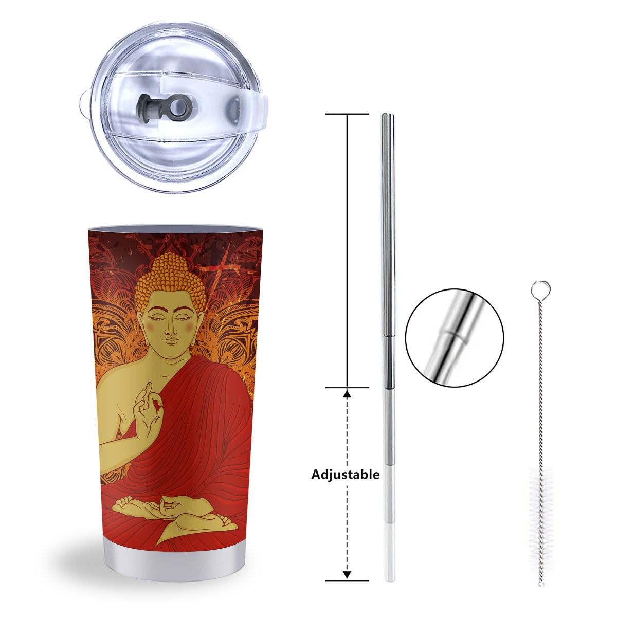 Buddha Statue Vintage Print Tumbler-grizzshop