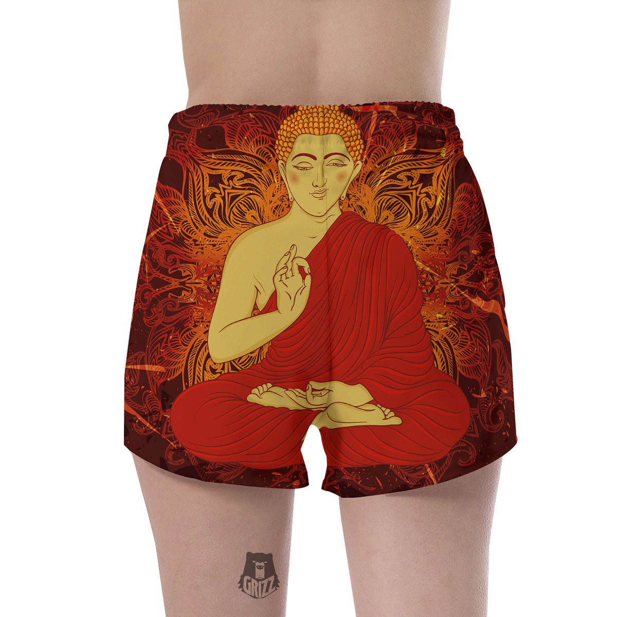Buddha Statue Vintage Print Women's Shorts-grizzshop
