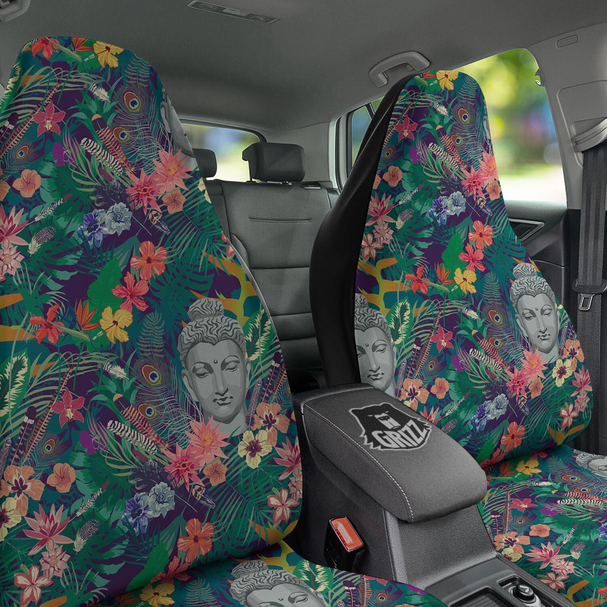 Buddha Tropical Print Pattern Car Seat Covers-grizzshop