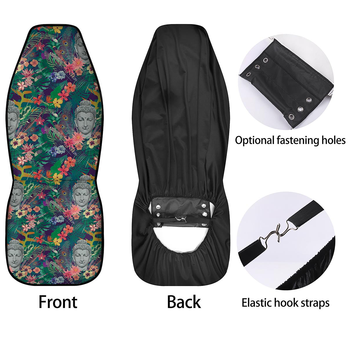 Buddha Tropical Print Pattern Car Seat Covers-grizzshop