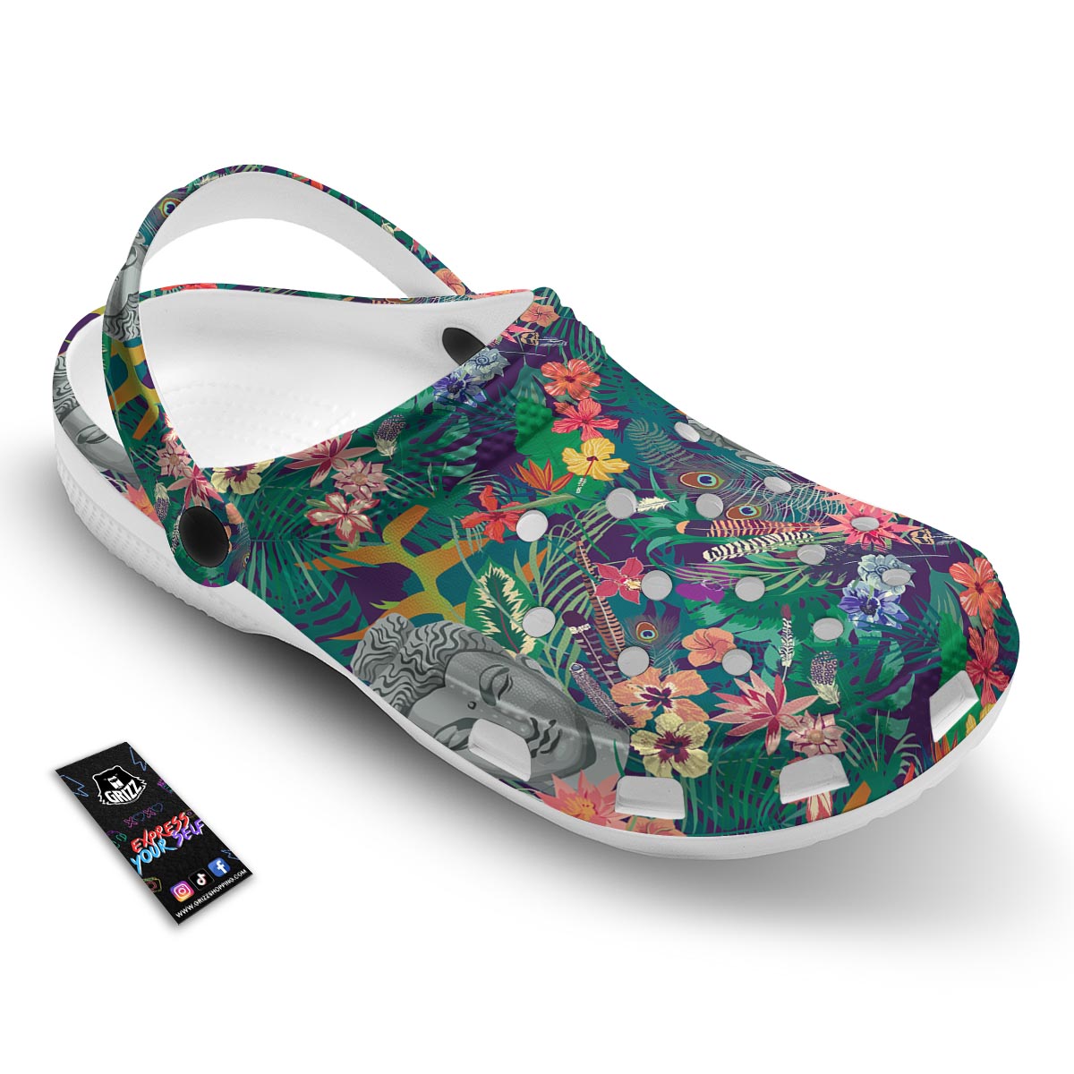 Buddha Tropical Print Pattern Clog-grizzshop