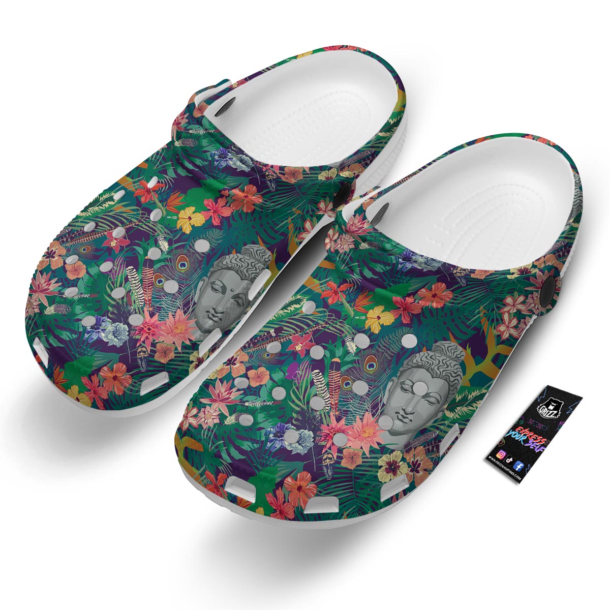 Buddha Tropical Print Pattern Clog-grizzshop