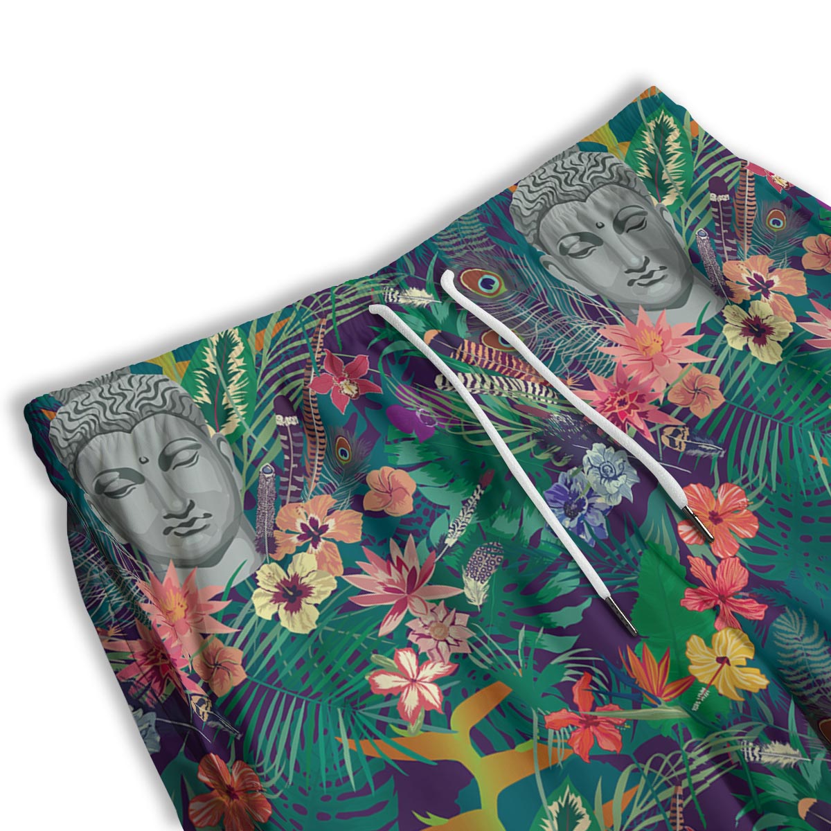 Buddha Tropical Print Pattern Men's Athletic Shorts
