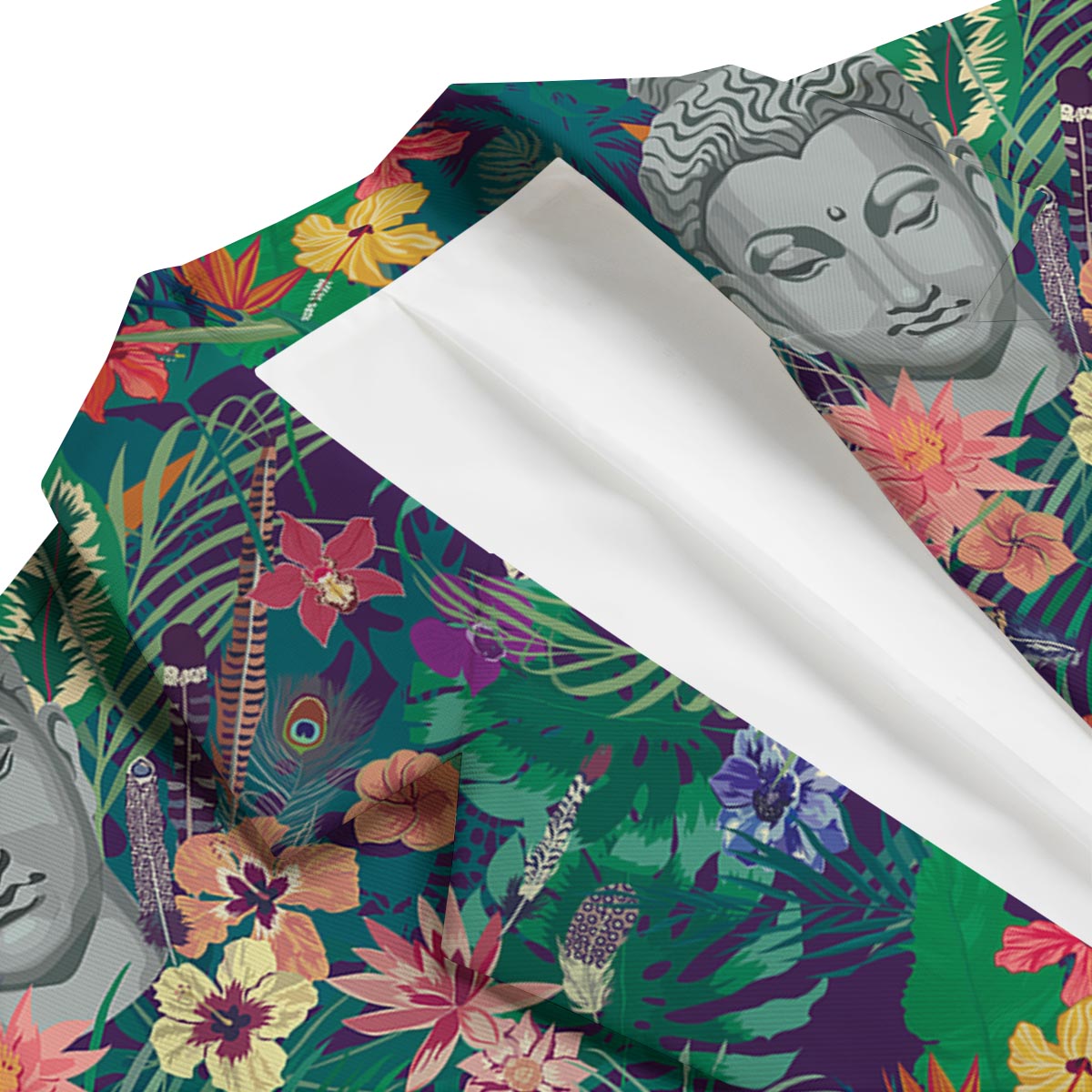 Buddha Tropical Print Pattern Men's Blazer-grizzshop