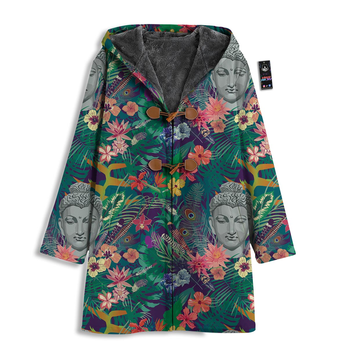 Buddha Tropical Print Pattern Men's Windbreaker Jacket-grizzshop
