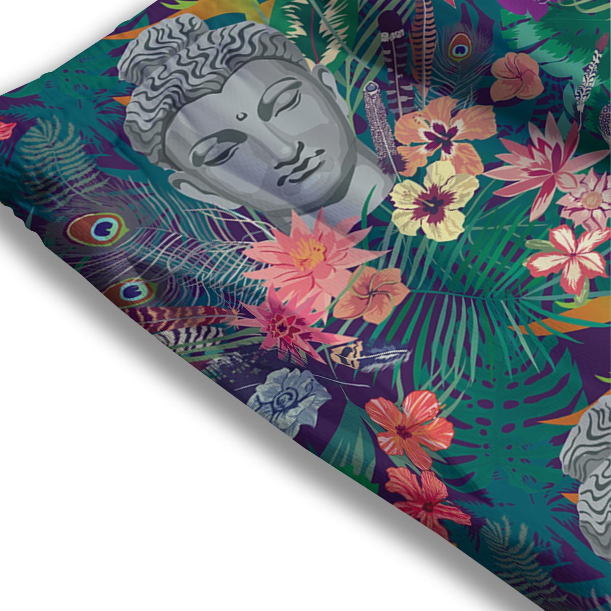 Buddha Tropical Print Pattern Mesh Shorts-grizzshop