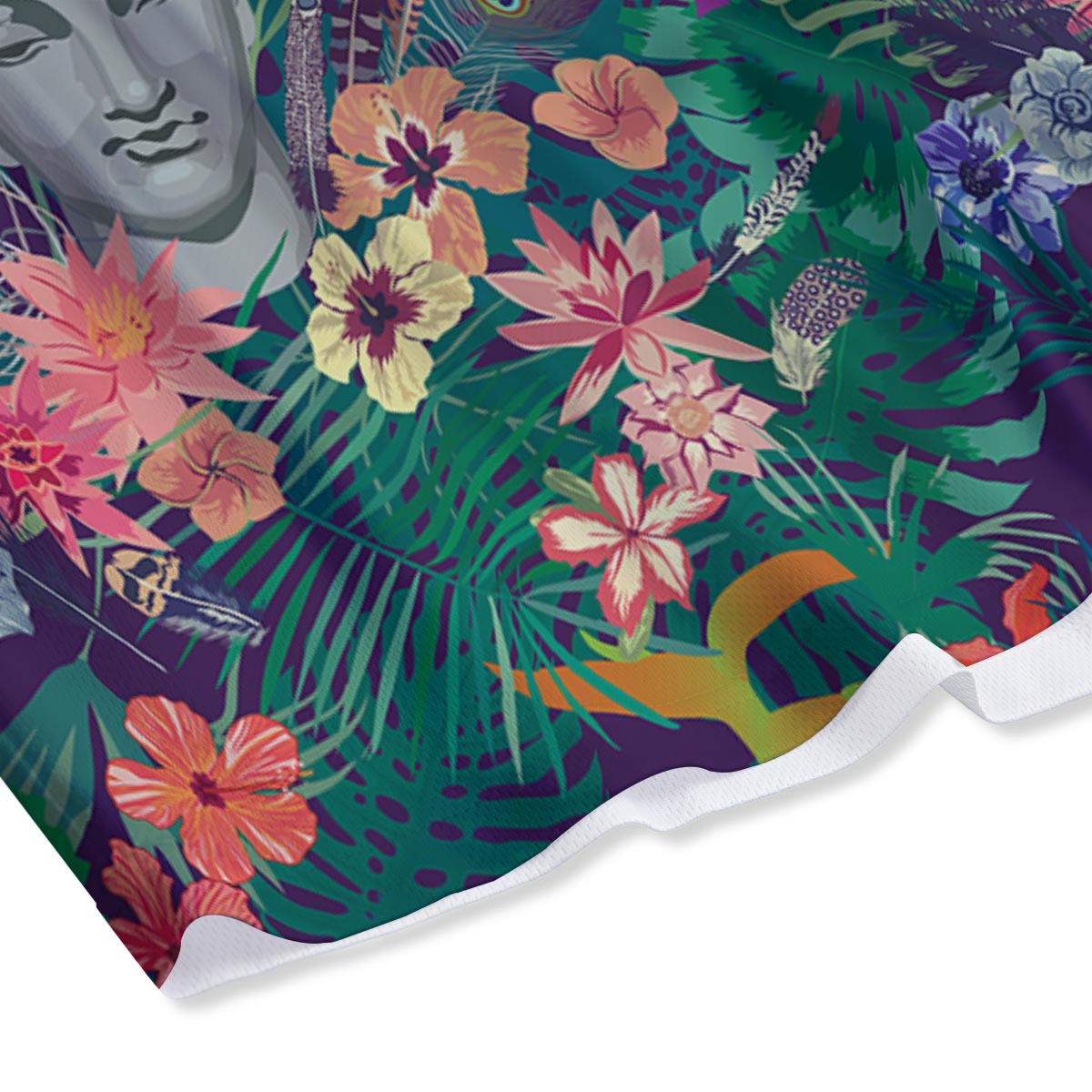 Buddha Tropical Print Pattern Mesh Shorts-grizzshop