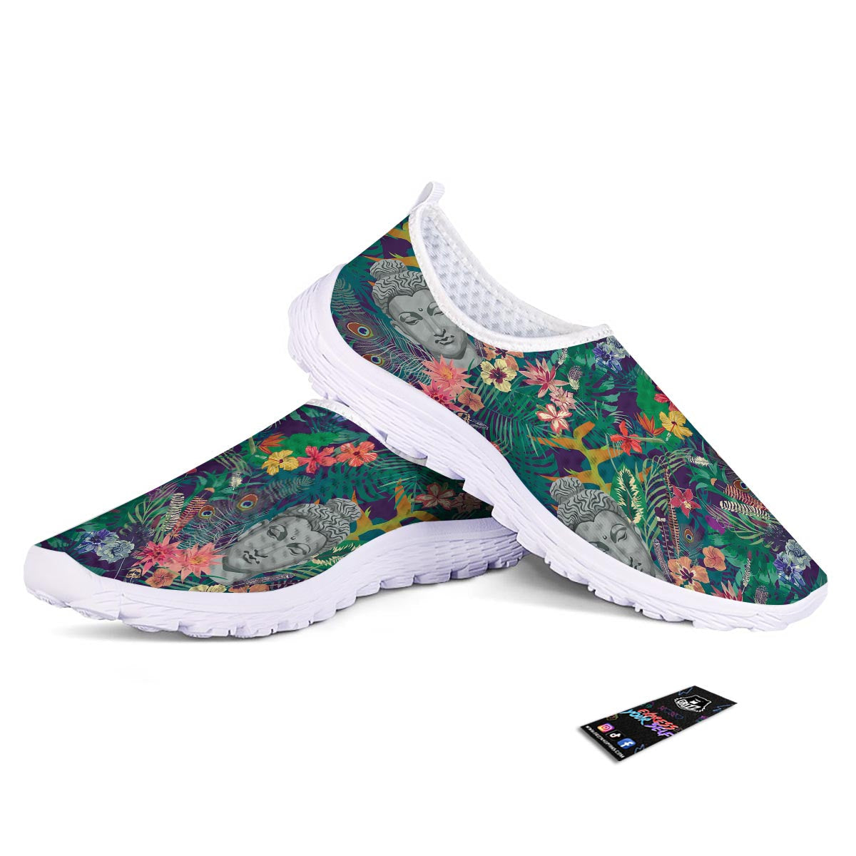 Buddha Tropical Print Pattern Nurse Shoes-grizzshop