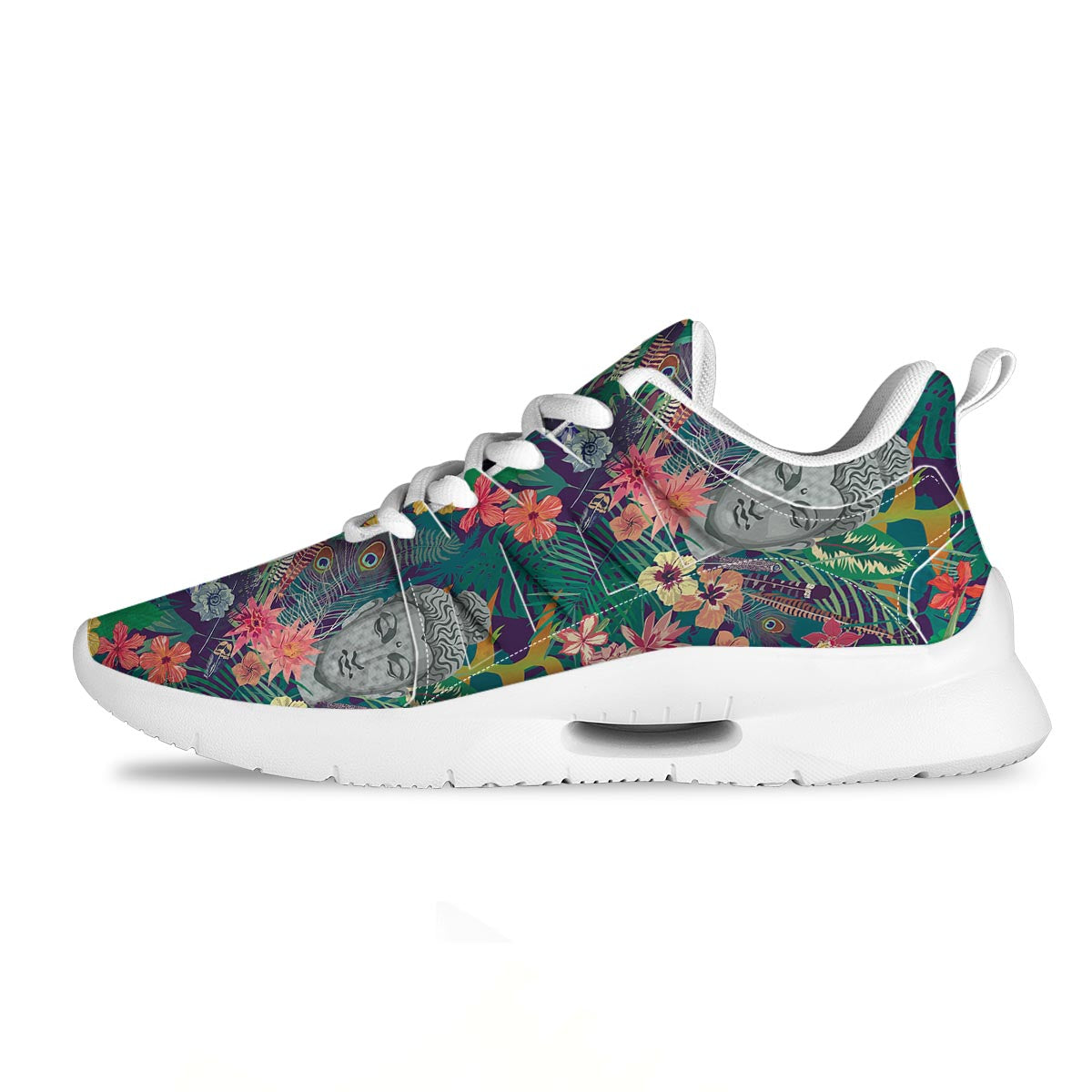 Buddha Tropical Print Pattern Tennis Shoes-grizzshop