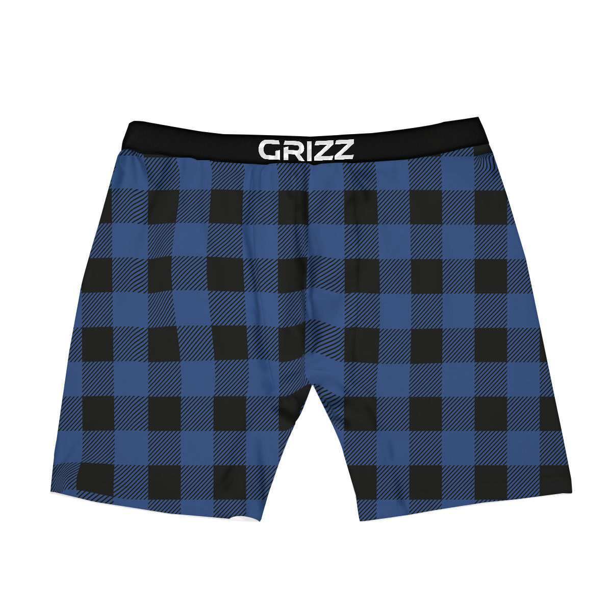 Buffalo Check Black And Blue Print Boxer Briefs-grizzshop