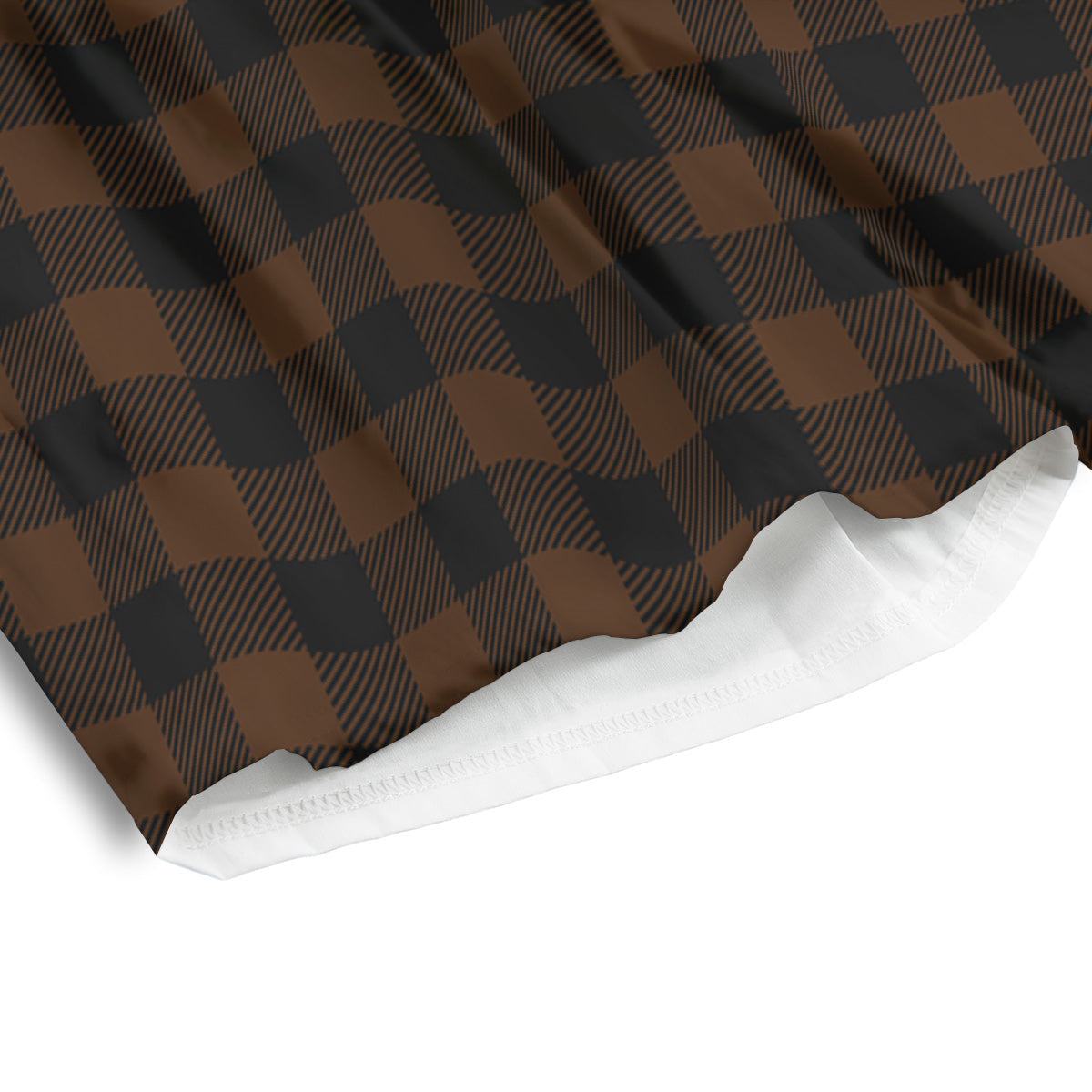Buffalo Check Black And Brown Print Men's Athletic Shorts