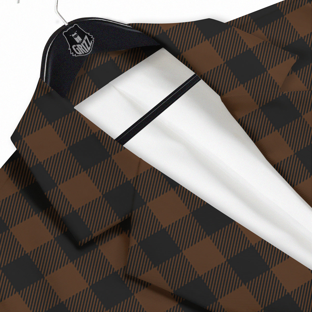 Buffalo Check Black And Brown Print Men's Sport Coat-grizzshop