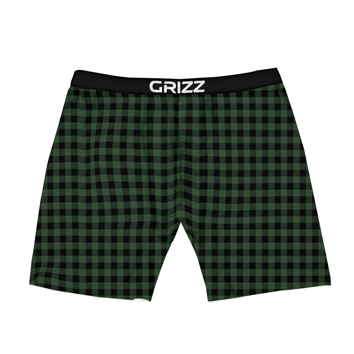 Buffalo Check Black And Green Print Boxer Briefs-grizzshop