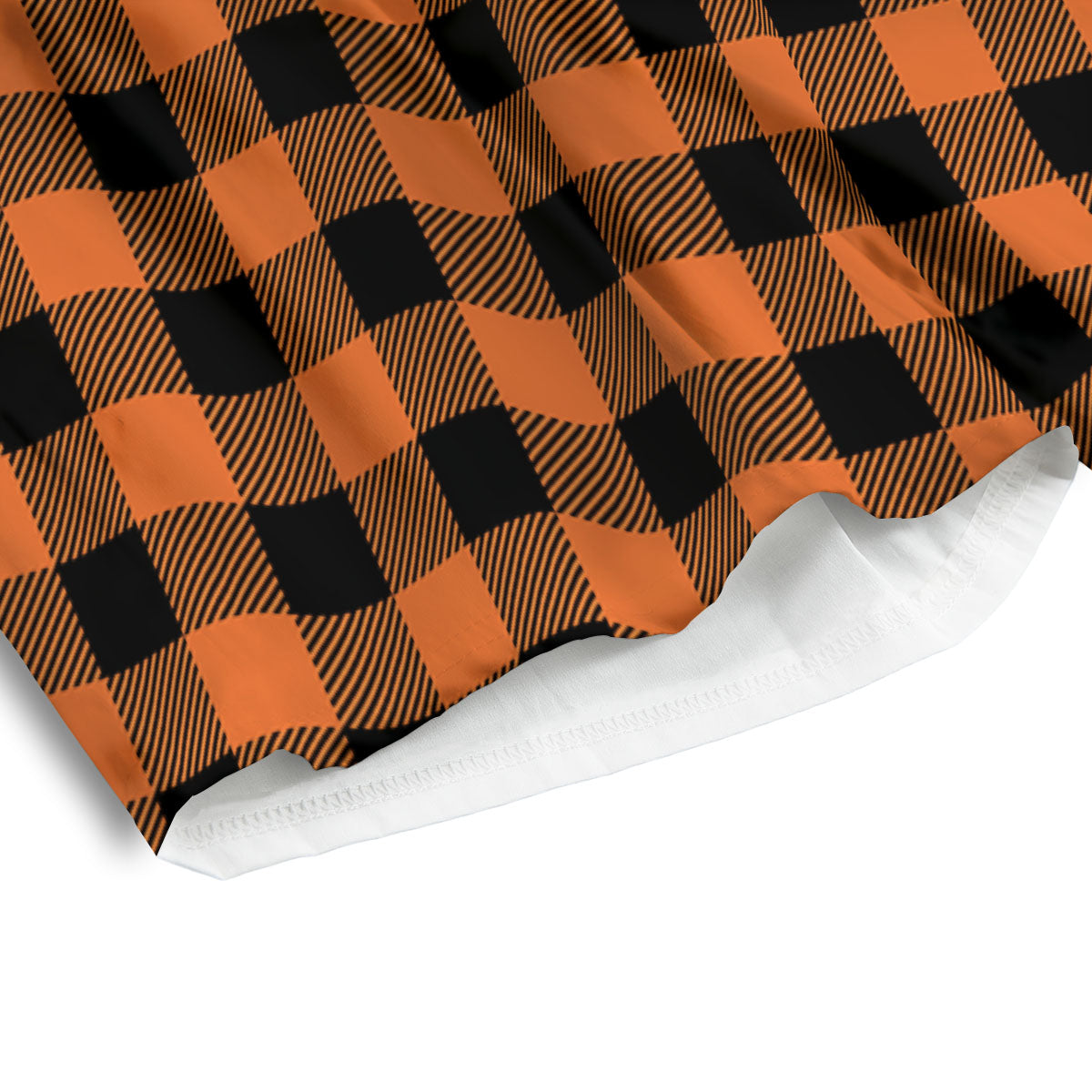 Buffalo Check Black And Orange Print Pattern Men's Athletic Shorts