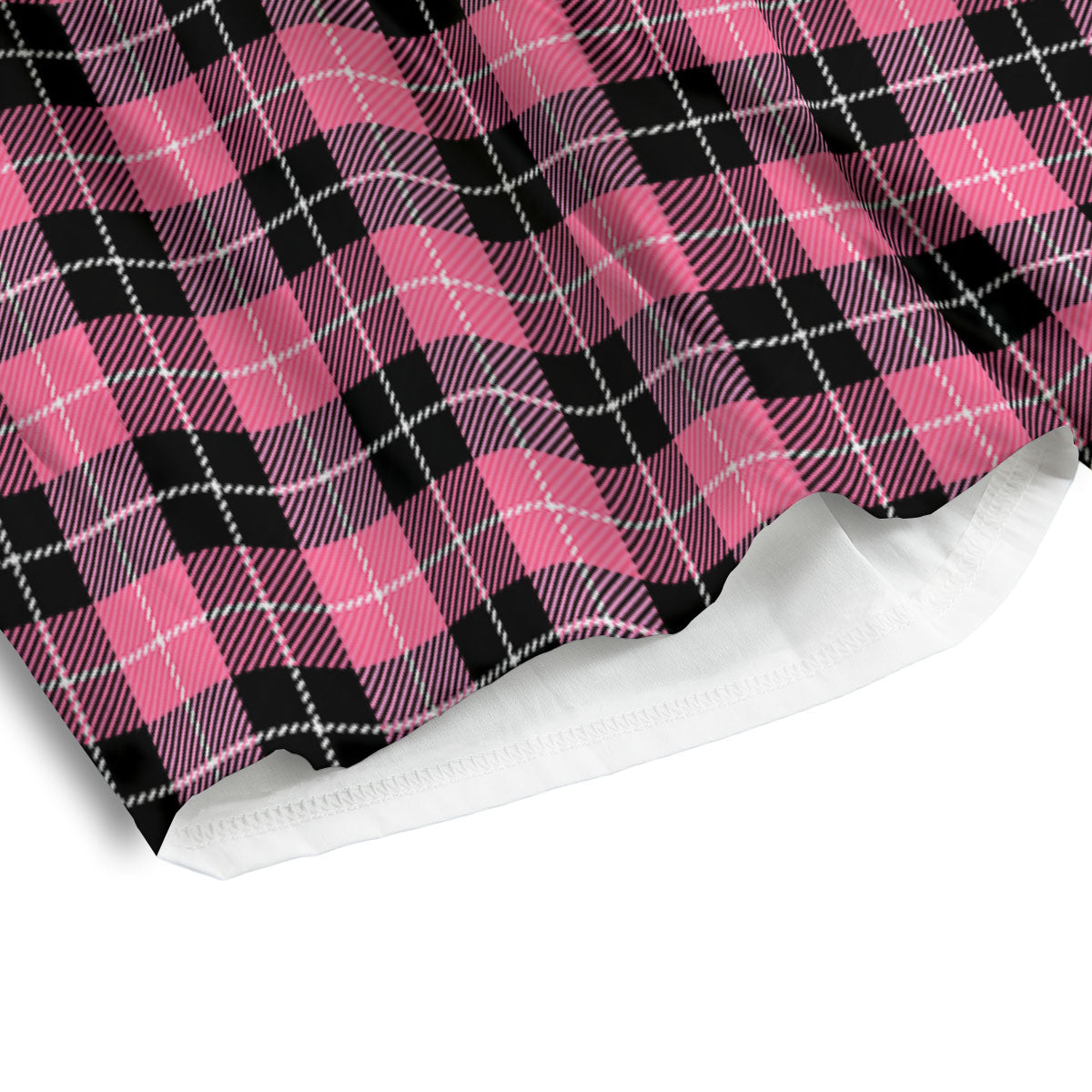 Buffalo Check Black And Pink Print Men's Athletic Shorts
