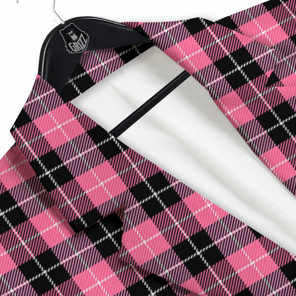 Buffalo Check Black And Pink Print Men's Sport Coat-grizzshop