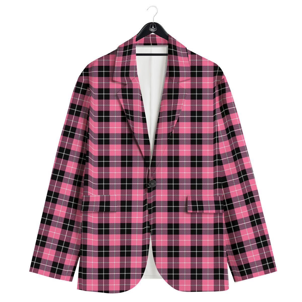 Buffalo Check Black And Pink Print Men's Sport Coat-grizzshop