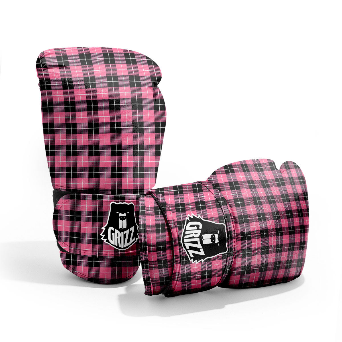 Buffalo Check Black And Pink Print Pro Boxing Glove