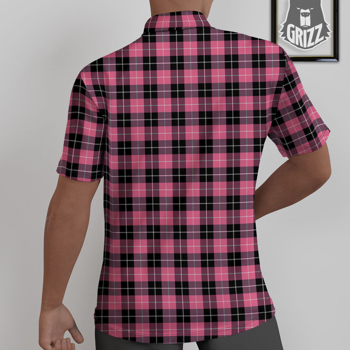 Buffalo Check Black And Pink Print Untucked Shirts-grizzshop