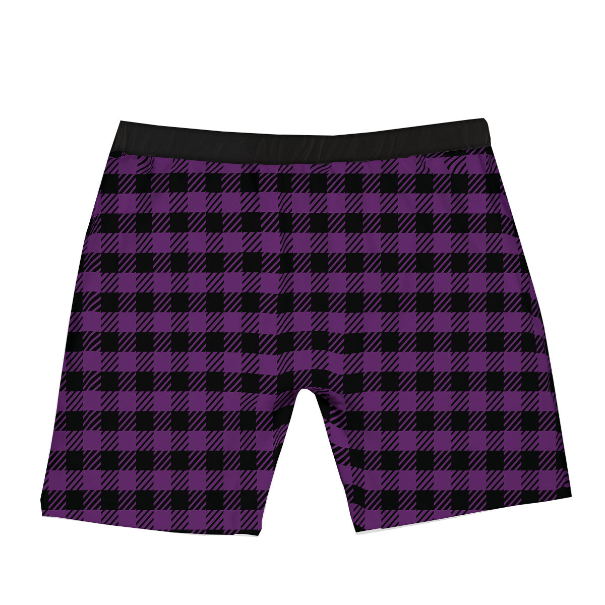 Buffalo Check Black And Purple Print Boxer Briefs-grizzshop