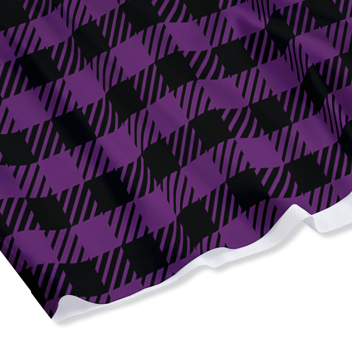 Buffalo Check Black And Purple Print Mesh Shorts