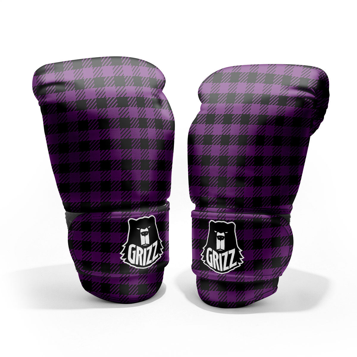 Buffalo Check Black And Purple Print Pro Boxing Glove