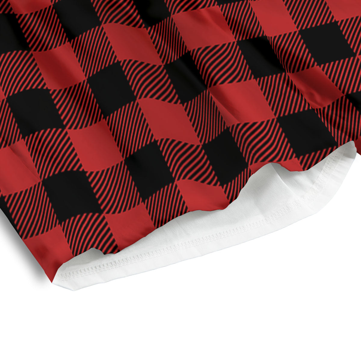 Buffalo Check Black And Red Print Men's Athletic Shorts