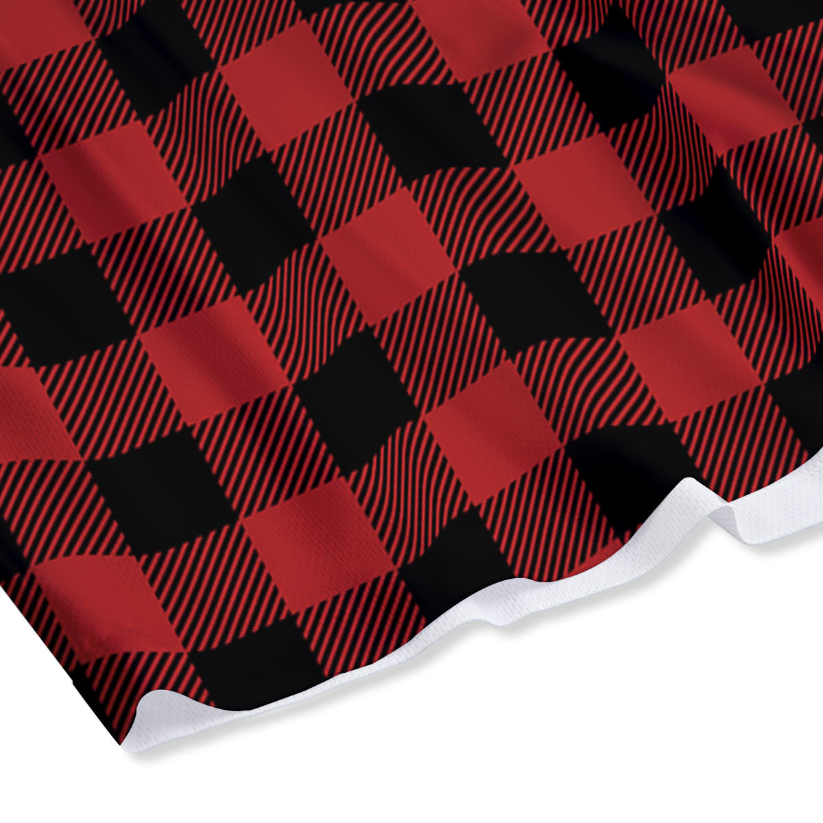 Buffalo Check Black And Red Print Mesh Shorts