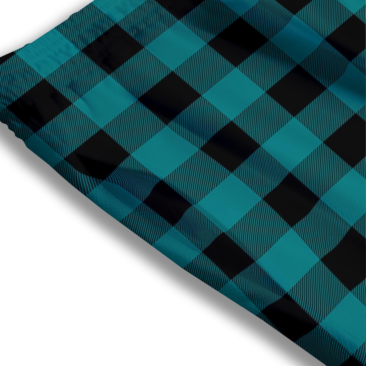 Buffalo Check Black And Teal Print Pattern Mesh Shorts